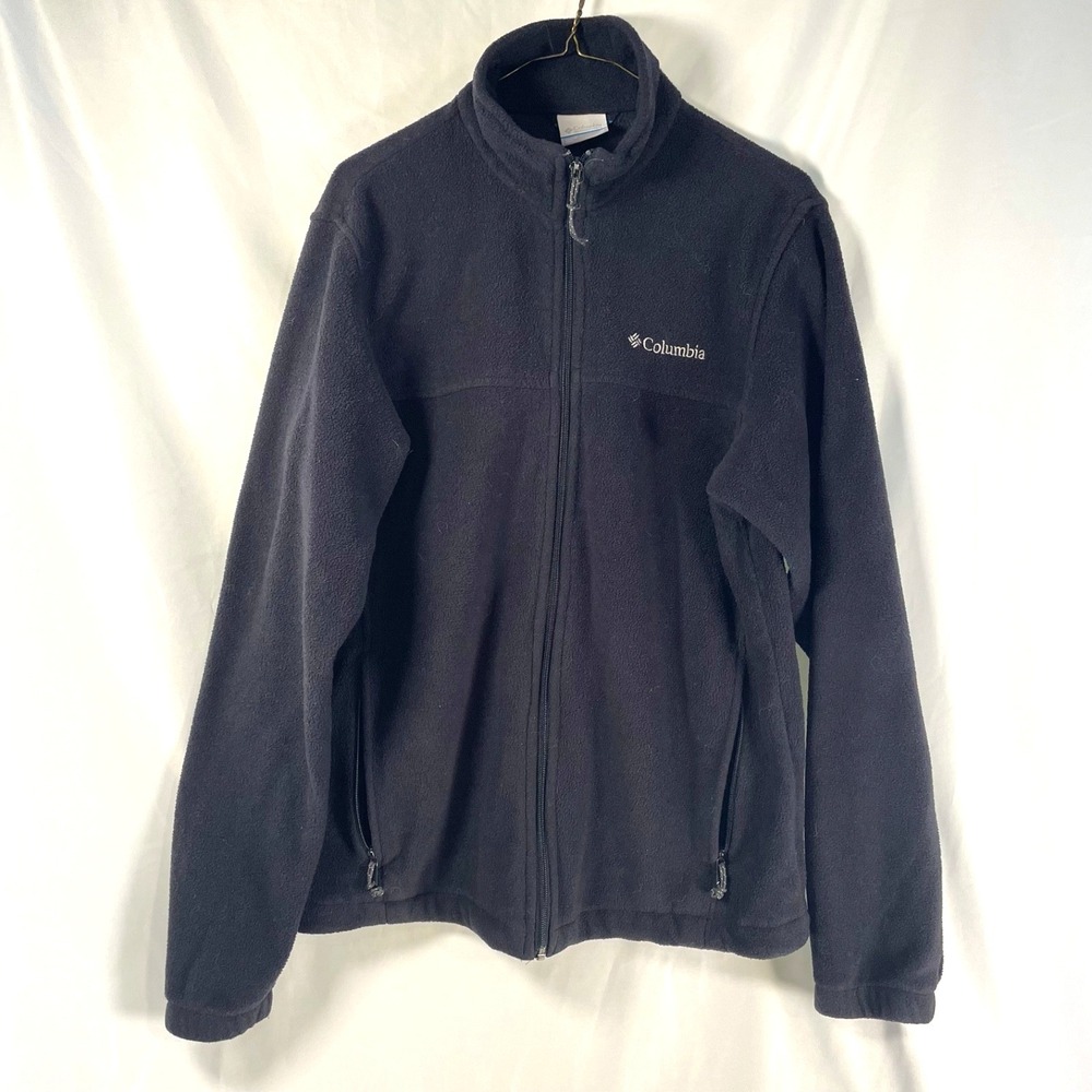 Columbia Black Fleece Full Zip Up Jacket Women's Size Medium Hiking Athleisure